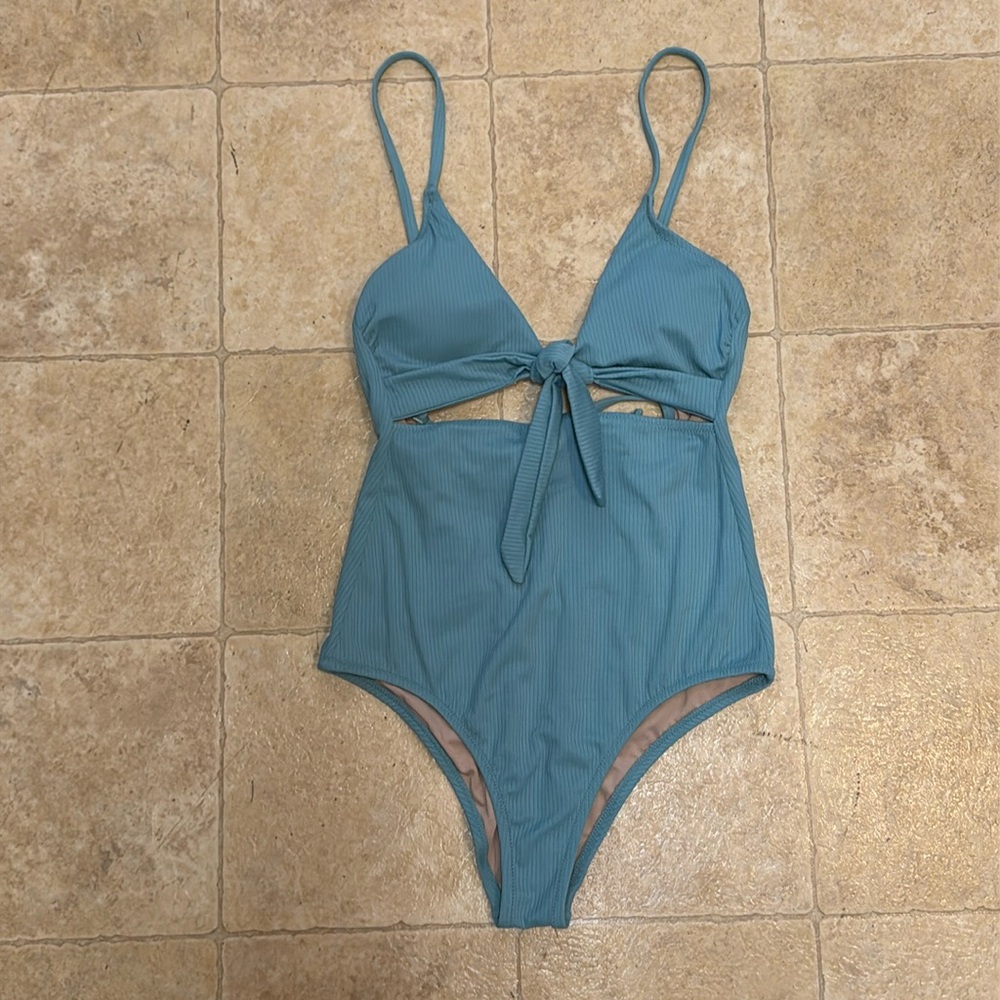 Shade & Shore Blue Monokini Swimsuit S NWOT